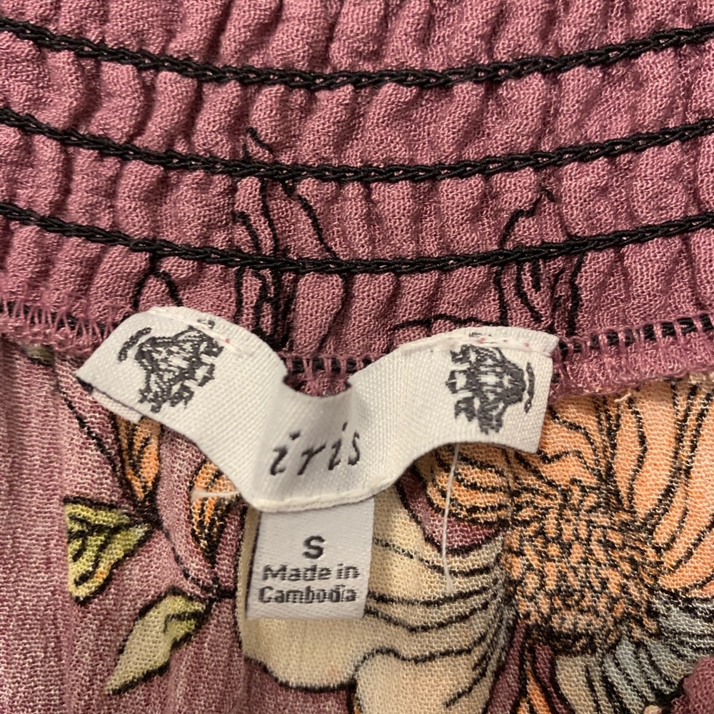 NWOT Purple Floral Ruffle Top - Picture 4 of 5